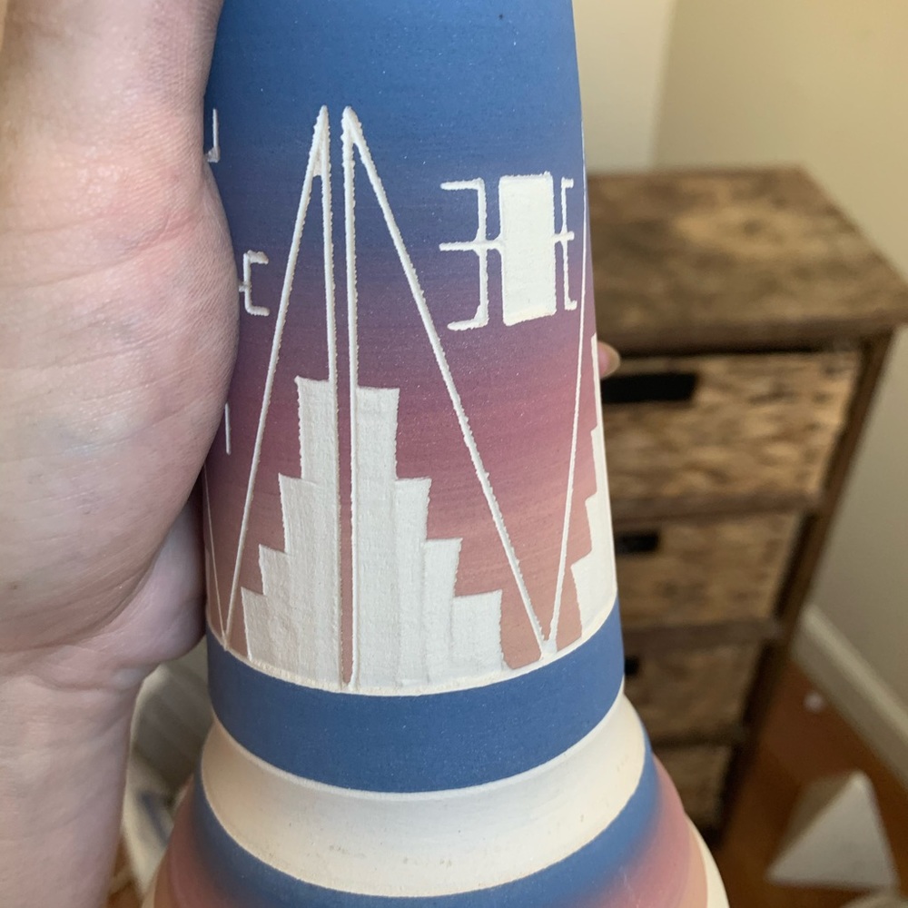Hand Made Aztec Vase - Picture 3 of 7